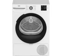Beko BM3T38220X - Asciugatrice, 8 kg, con caricamento frontale, 15 programmi, con sensore di essiccazione, pilastro, colore: Bianco