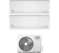 Beko Climatizzatore Dual Split Inverter 12000 + 12000 Btu Condizionatore con Pompa di Calore Unità Interna + Unità Esterna) - 2X BGMPI120...