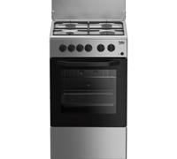 Beko CSS42014FS cucina A Elettrico Gas Nero, Argento
