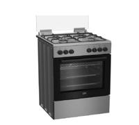 Beko FBE62120XD cucina a libera installazione inox, 60x60cm, piano gas, forno elettrico ventilato, grill elettrico, 66 Lt, Сlasse A