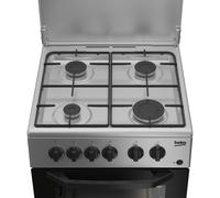 Beko CSS42014FS cucina A Elettrico Gas Nero, Argento