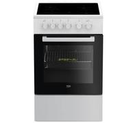 BEKO - Cucina Elettrica FSS57000GW 4 Zone Cottura Forno Elettrico Statico Classe A Dimensioni 50 x 60 cm Colore Bianco Nero