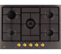 Beko HIAW 75224 SAR Piano Cottura 5 Fuochi a Gas 75 cm (1 Bruciatore Wok) colore Nero