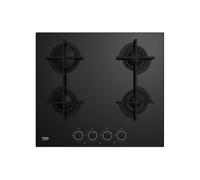 BEKO HILG64225SB PIANO COTTURA GAS, 4 zone di cotura, dimensioni: L 58,5 cm, P 52,4 Cristallo Nero