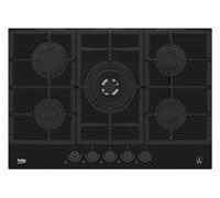 Beko HILW 75325 SDX piano cottura Nero Da incasso 75 cm Gas 5 Fornello(i)