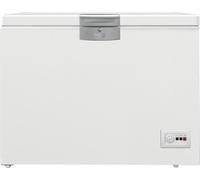 Beko HSM22340 - Congelatore, capacità utile 230 l, 2 cestelli congelatore, allarme temperatura, bloccabile, sistema di visualizzazione a LED, illuminazione interna, 35 dB (A), ruote per il trasporto,