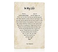 BEKUGART Targa in metallo con testo della canzone NC The Beatles in My Life, 20 x 30 cm. Poster dei Beatles. Decorazione vintage per casa, ufficio, studio, scuola, grotta, regalo dei Beatles per