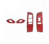 Bekuyu Copertura Maniglia Portiera Interna Auto Interruttore Alzacristalli Pannello Di Controllo Decorazione Per Dodge Per Challenger 2015 2016 2017 2018 2019 (Red carbon fiber)