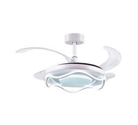 Bel Air Antea Ventilatore da Soffitto con Luce e Controllo 80W 108cm 4 Pale Retrattili Bianco