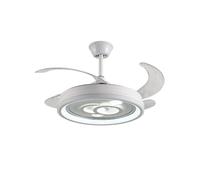 Bel Air Dafne Ventilatore da Soffitto con Luce e Controllo 72W 108cm 4 Pale Retrattili Bianco