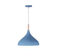 BEL AIR HOME - Lampada a sospensione Baviera 1xE-27 (lampadina non inclusa) Diametro 30 cm in metallo e legno, altezza regolabile (blu)
