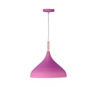 BEL AIR HOME - Lampada a sospensione Baviera 1xE-27 (lampadina non inclusa) Diametro 30 cm in metallo e legno, altezza regolabile (rosa)
