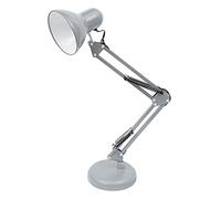 BEL AIR HOME - Lampada da scrivania a LED con braccio snodato, Flexo Antigona, design vintage retro 1xE27 (ARGENTO)