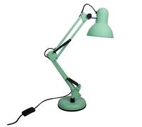 BEL AIR HOME - Lampada da Scrivania LED - Braccio Snodato - Design Vintage Retro - Luce Regolabile - Presa E27 - Verde Opaco, Metallo