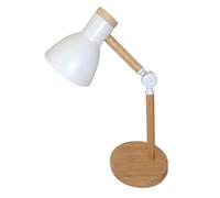 BEL AIR HOME - Lampada da Scrivania Teacher 1xE-27, Design Moderno in Metallo e Legno, Perfetta per Ufficio e Studio, (BIANCO)