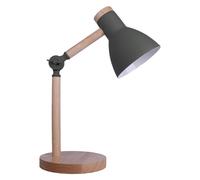 BEL AIR HOME - Lampada da scrivania TEACHER - metallo e legno - 1xE-27 - design moderno ed elegante - ideale per ufficio e studio (GRIGIO)