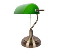 BEL AIR HOME - Lampada da Tavolo Bancario Vintage | Luce Scrivania Elegante per Bambino e Ufficio | Lampade da Comodino Orientabili, Metallo (VERDE)