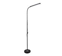 BEL AIR HOME - Lampada da terra LED 8 W serie Office regolabile in intensità e 3 temperature di luce 3000 K-4000 K-6500 K, design moderno e altezza regolabile da 145 a 190 cm, con presa USB - (nero)