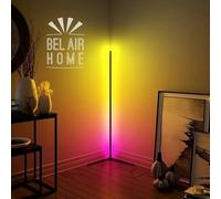 BEL AIR HOME - Lampada da Terra LED RGB 140cm - Illuminazione Personalizzata - Design Elegante - Creatività Illimitata - Piantana Dimmerabile - Lampada Verticale da Soggiorno Alta, Nero