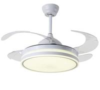 BEL AIR HOME - Ventilatore da soffitto ASGARD con motore DC e telecomando - Luce LED 36W regolabile (3000K, 4000K, 6500K) - Pale pieghevoli silenziose - Bianco, Metallo
