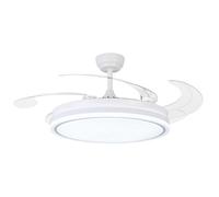 BEL AIR HOME - Ventilatore da soffitto ASGARD - Motore DC Silenzioso - Pale pieghevoli 108 cm - Luce LED 36 W 3 temperature - Telecomando - Modalità Inverno - Bianco (XL BIANCO)