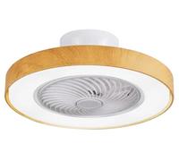 BEL AIR HOME - Ventilatore da Soffitto CATHAY LED 72W - Motore DC Silenzioso 4 Velocità - Luce Regolabile 3000K-6000K - Facile Installazione - Ventilatore Tetto con Luce, Bianco Legno, Plastica