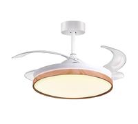 BEL AIR HOME - Ventilatore da Soffitto Cosmos con Motore DC e Pale Dispiegabili - Luce LED 36W 3 Temperature - Telecomando Incluso - Modalità Stagionale, Bianco, Metallo