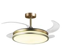 BEL AIR HOME - Ventilatore da Soffitto Dune - Motor DC Silenzioso - Luce LED 36W 3 Temperature - Design Moderno - Diametro 55x107 cm - Nichel, Bianco, Policarbonato