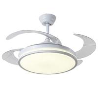 BEL AIR HOME - Ventilatore da Soffitto Dune | Motor DC Silenzioso | Luce LED 36W con 3 Temperature 3000K-4000K-6500K | Design Moderno, Nichel (BIANCO)