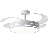 BEL AIR HOME - Ventilatore da Soffitto ROBIN - Motore DC Silenzioso - Pale Scomparsa - Luce LED 36W, 3000K/4000K/6500K - Telecomando Incluso - Ventilatore con Luce, Bianco, Metallo