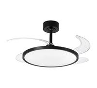 BEL AIR HOME - Ventilatore da soffitto Slim con motore DC, pale rimovibili, luce LED 36 W regolabile 3000 K-6500 K | Telecomando incluso (Nero)