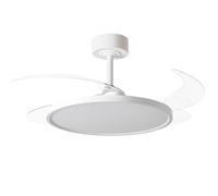 BEL AIR HOME - Ventilatore da soffitto SLIM - Motore DC silenzioso - Pale pieghevoli - Luce LED 36W regolabile 3000K-6500K - Telecomando incluso - Design moderno, Bianco