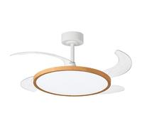 BEL AIR HOME - Ventilatore da soffitto SLIM - Motore DC silenzioso - Pale pieghevoli - Luce LED 36W regolabile 3000K-6500K - Telecomando incluso - Design moderno - Legno