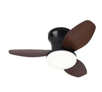 BEL AIR HOME - Ventilatore da soffitto TAURUS con motore DC e luce LED 24 W, 6 velocità d'aria e 3 temperature di luce, telecomando incluso, (medio nero ciliegio)