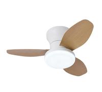BEL AIR HOME - Ventilatore da soffitto TAURUS con motore DC e luce LED 24 W, 6 velocità d'aria e 3 temperature di luce, telecomando incluso, (MEDIA BIANCO LEGNO)