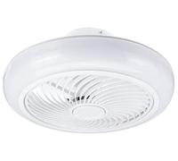 BEL AIR HOME - Ventilatore Riscaldatore Plafoniera Vulcano 72W | Luce LED | Motore DC Silenzioso | Riscaldamento Ceramico PTC, Ceramica (BIANCO)