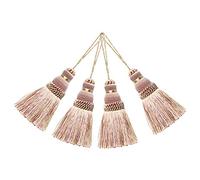 BEL AVENIR - Confezione da 4 eleganti nappe in poliestere, colorate, per portachiavi e accessori fai da te, colore: mix rosa