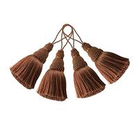 BEL AVENIR - Confezione da 4 eleganti nappe in poliestere, colorate, per portachiavi e accessori fai da te, colore: caffè