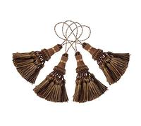 Bel Avenir Confezione da 4 Nappe Colorate in Poliestere Elegante Fatte a Mano per Cinghie Portachiavi Accessori Decorativi Fai da Te (caffè Scuro)