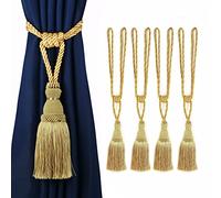 BEL AVENIR - Fermatende decorativi, realizzati a mano, con nappe, colore: oro, 4 pezzi