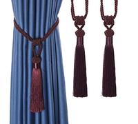 Bel Avenir, Fermatende in corda intrecciata a mano, con nappe decorative, per la casa, colore: viola, set da 2