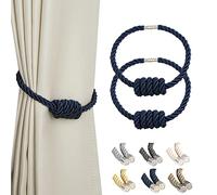 BEL AVENIR Fermatende magnetici per tende, moderni fermatenda in tessuto con nodo squisito, fermatenda per decorazione domestica (blu navy, 2 pezzi)