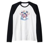 Bel Canto Pupazzi di Neve Grafica Maglia con Maniche Raglan