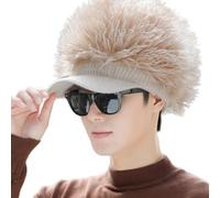 Bel cappello alla moda per il tempo libero quotidiano cappello festa divertente poliestere lavorato a maglia per calore e stili nella stagione fredda autunno inverno, Beige, Taglia unica