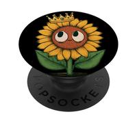 Bel cartone animato girasole sguardo con corona PopSockets PopGrip Adesivo