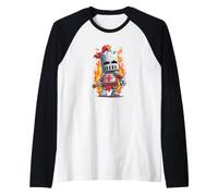 Bel Cavaliere con Spada e Fiamme per Gli Amanti del Regno Maglia con Maniche Raglan
