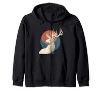 Bel Cervo Albino Cerca Gli Amanti degli Animali della Foresta Felpa con Cappuccio