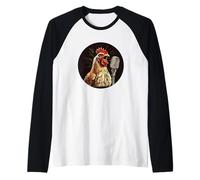 Bel Costume da Pollo per Karaoke Notte e cantante Maglia con Maniche Raglan