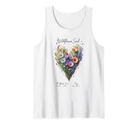 Bel Design Unisex con Cuore Floreale Divertente per Uomo e Donna Canotta