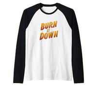 Bel discorso Burn it Down per Ragazzi e Ragazze Maglia con Maniche Raglan